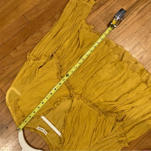 Ulla Johnson Silva Blouse Honey V-Neck Top Fall 100% Silk *Flawed* - Picture 12 of 12